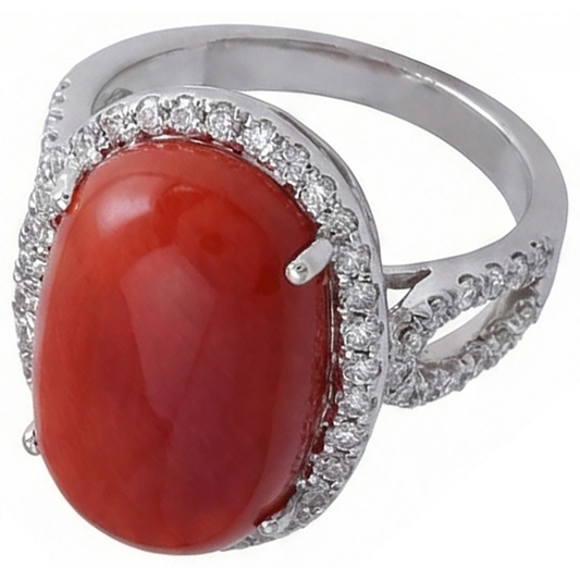 naturel oval diamant 13.75carats bague angle de côté