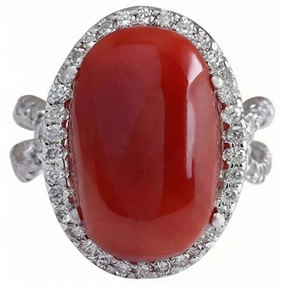 naturel oval diamant 13.75carats bague détail rapproché