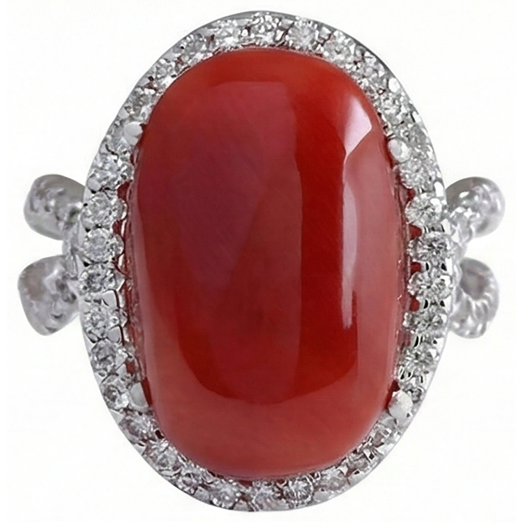 naturel oval diamant 13.75carats bague détail rapproché