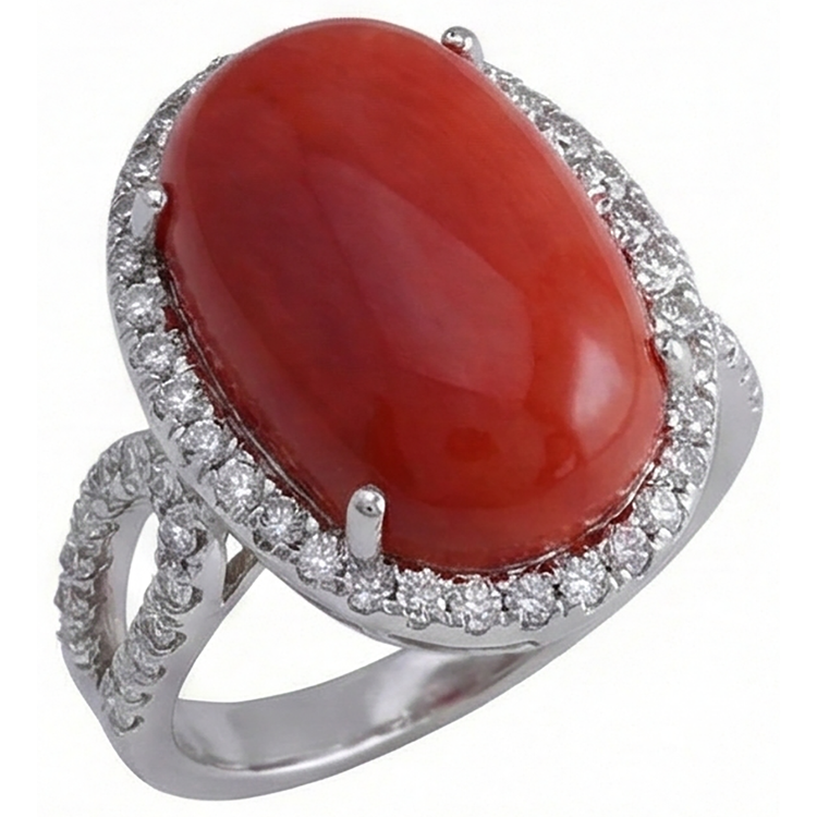 naturel oval diamant 13.75carats bague vue de dessus