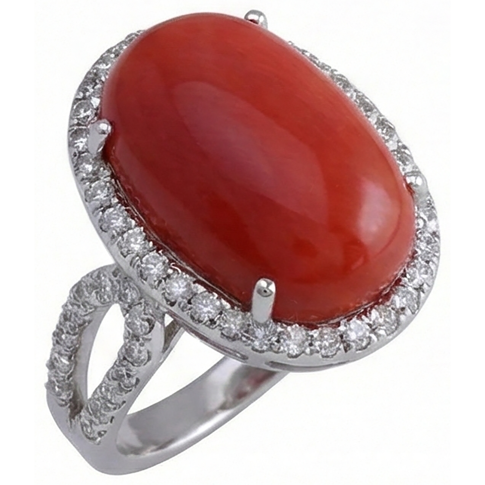 naturel oval diamant 13.75carats bague vue de profil