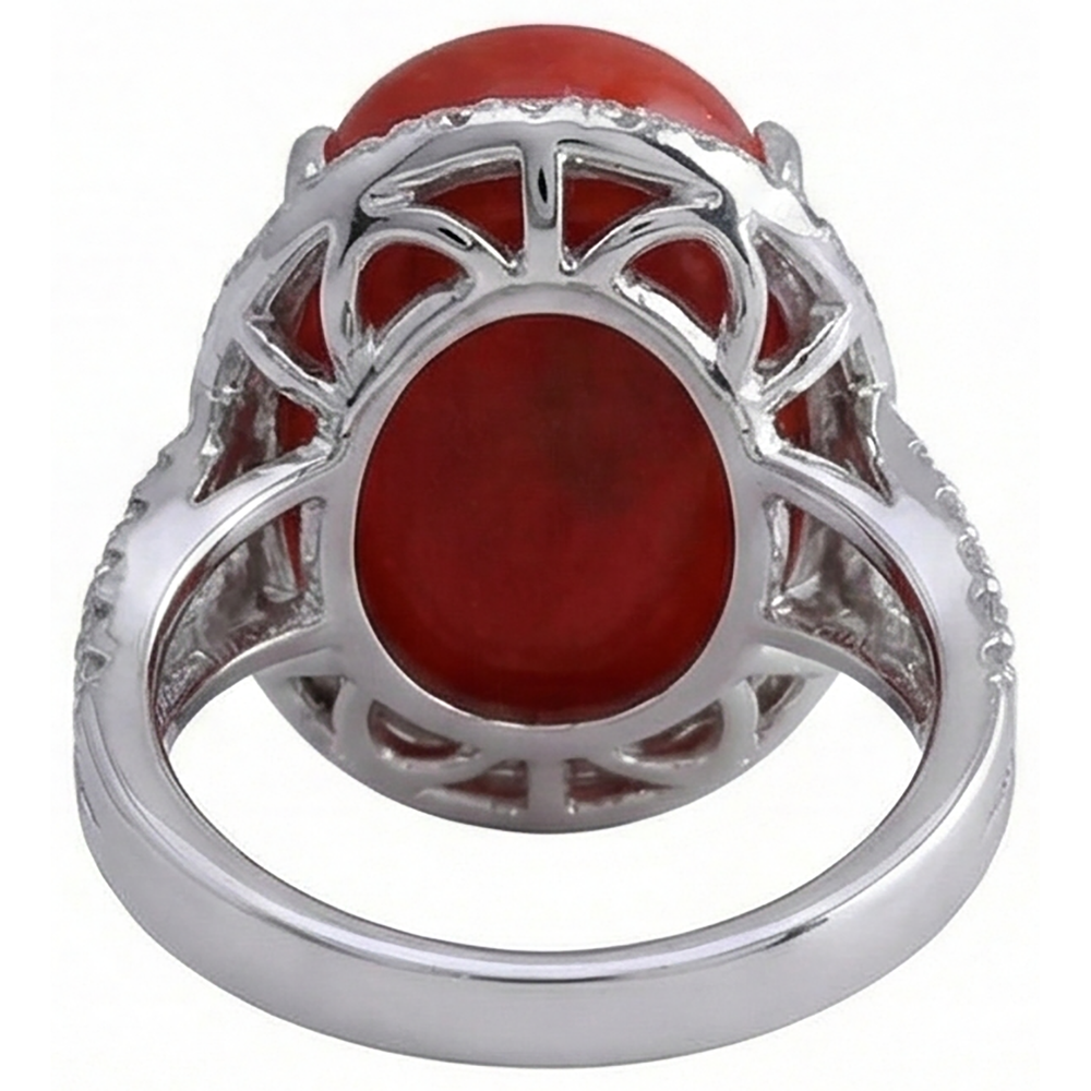 naturel oval diamant 13.75carats bague avec accents diamants