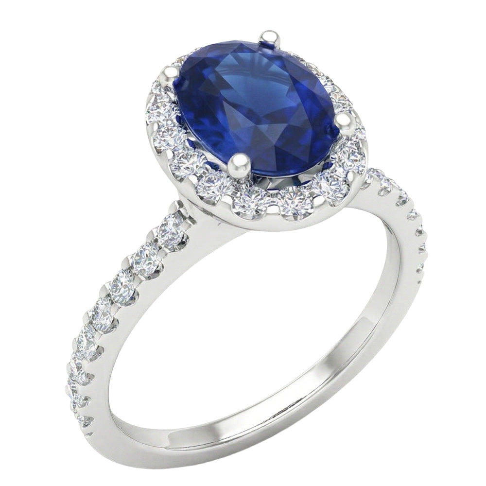 naturel oval diamant 3.50carats bague angle de côté