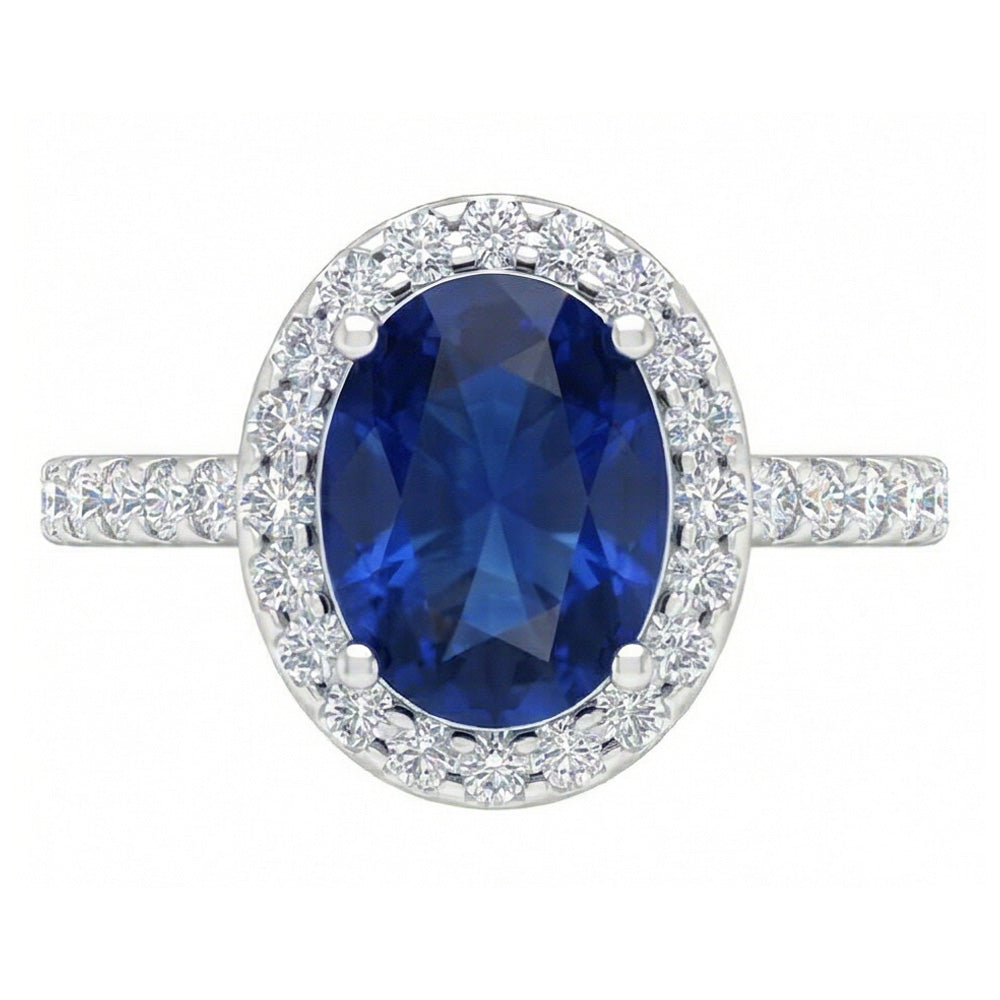 naturel oval diamant 3.50carats bague détail rapproché