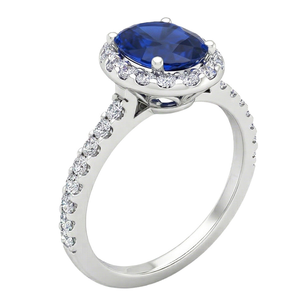 naturel oval diamant 3.50carats bague vue de dessus