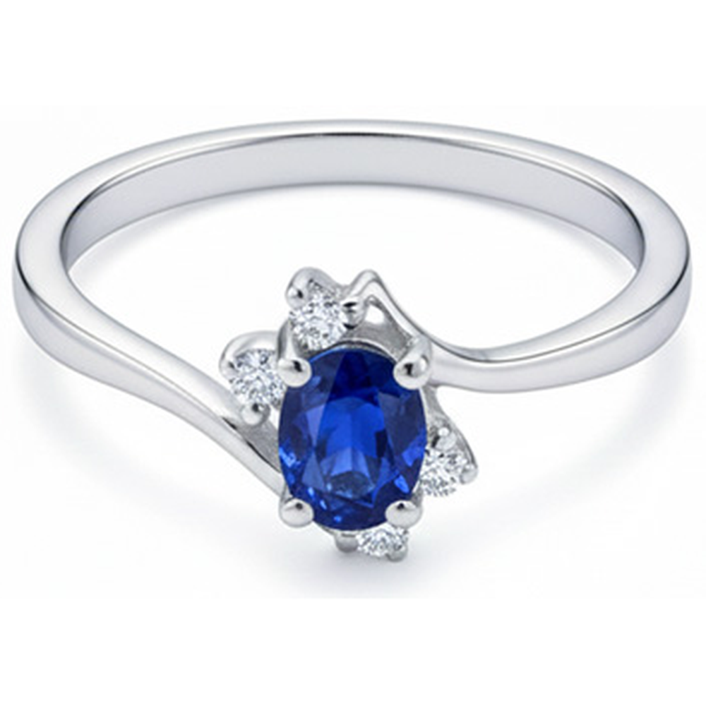 naturel oval diamant 1.90carats bague angle de côté