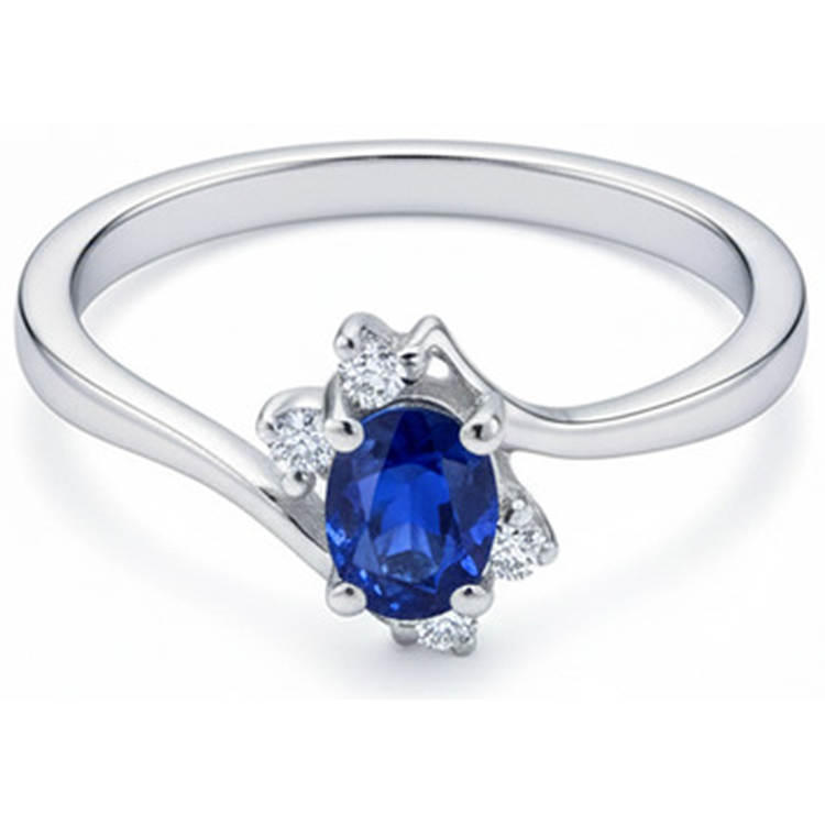 naturel oval diamant 1.90carats bague angle de côté