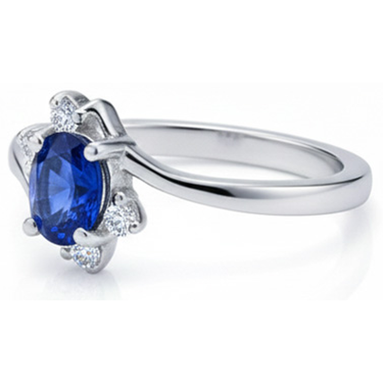 naturel oval diamant 1.90carats bague sur blanc