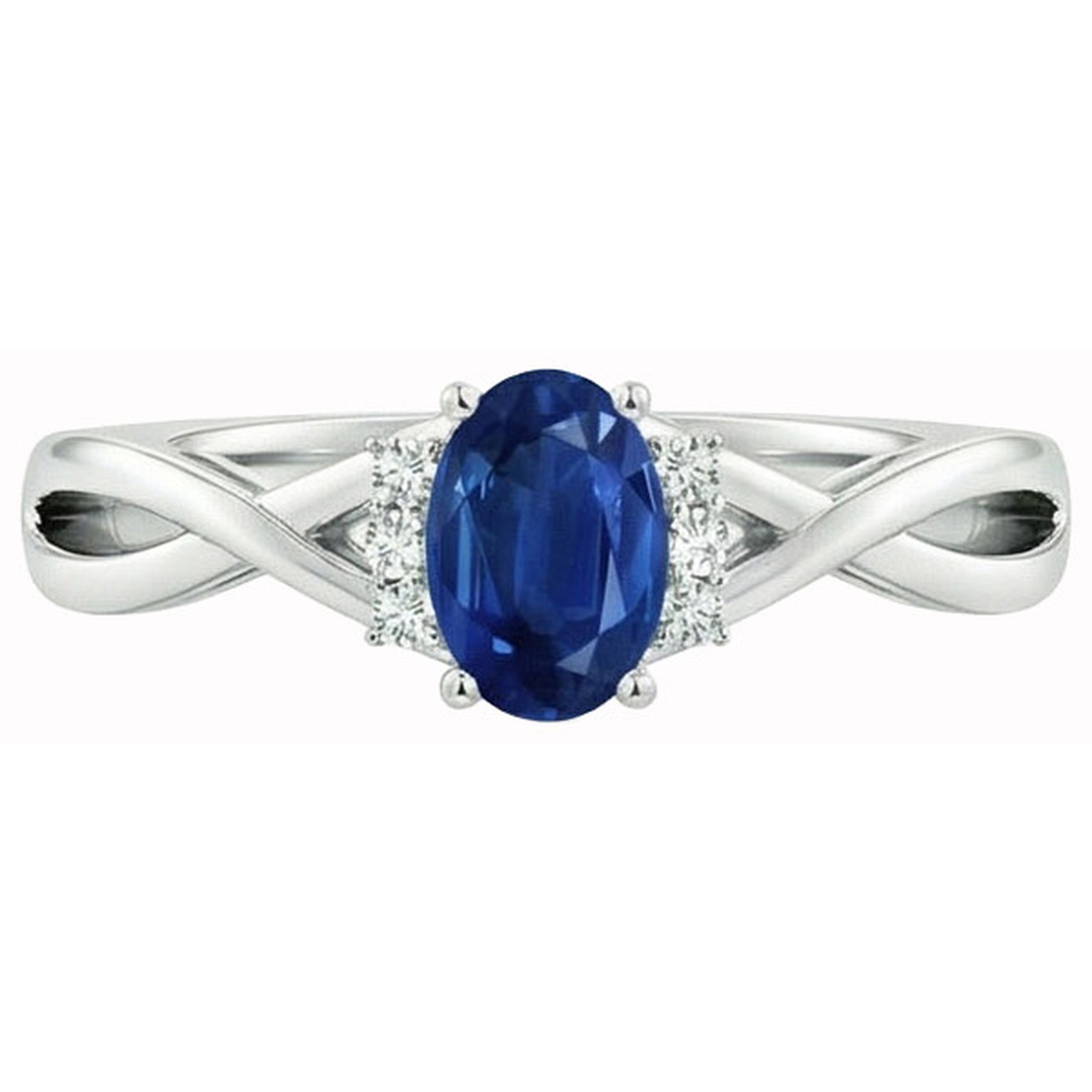 naturel oval diamant 1.80carats bague angle de côté