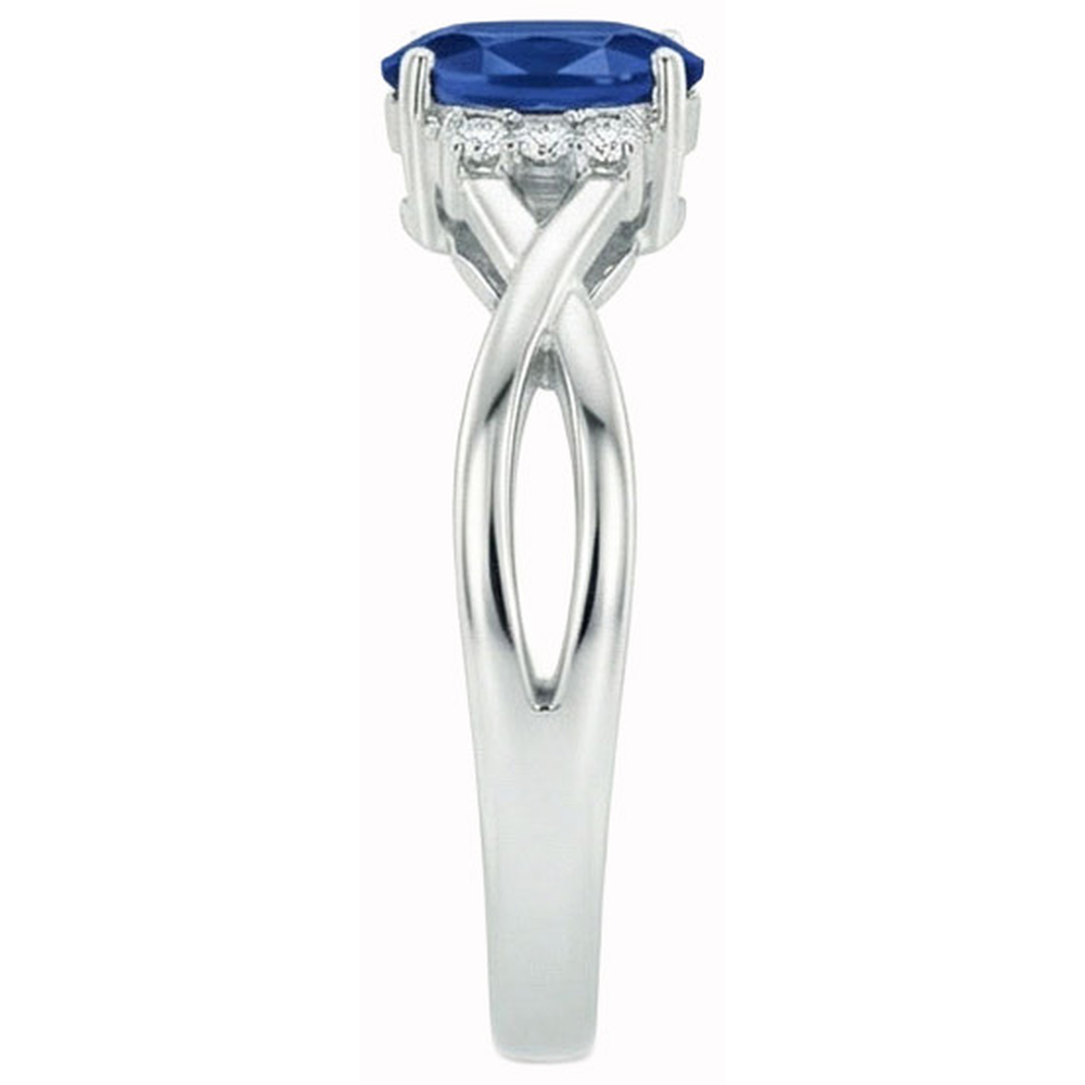 naturel oval diamant 1.80carats bague vue de dessus