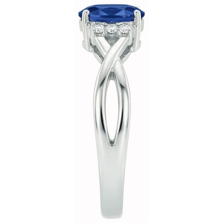 naturel oval diamant 1.80carats bague vue de dessus