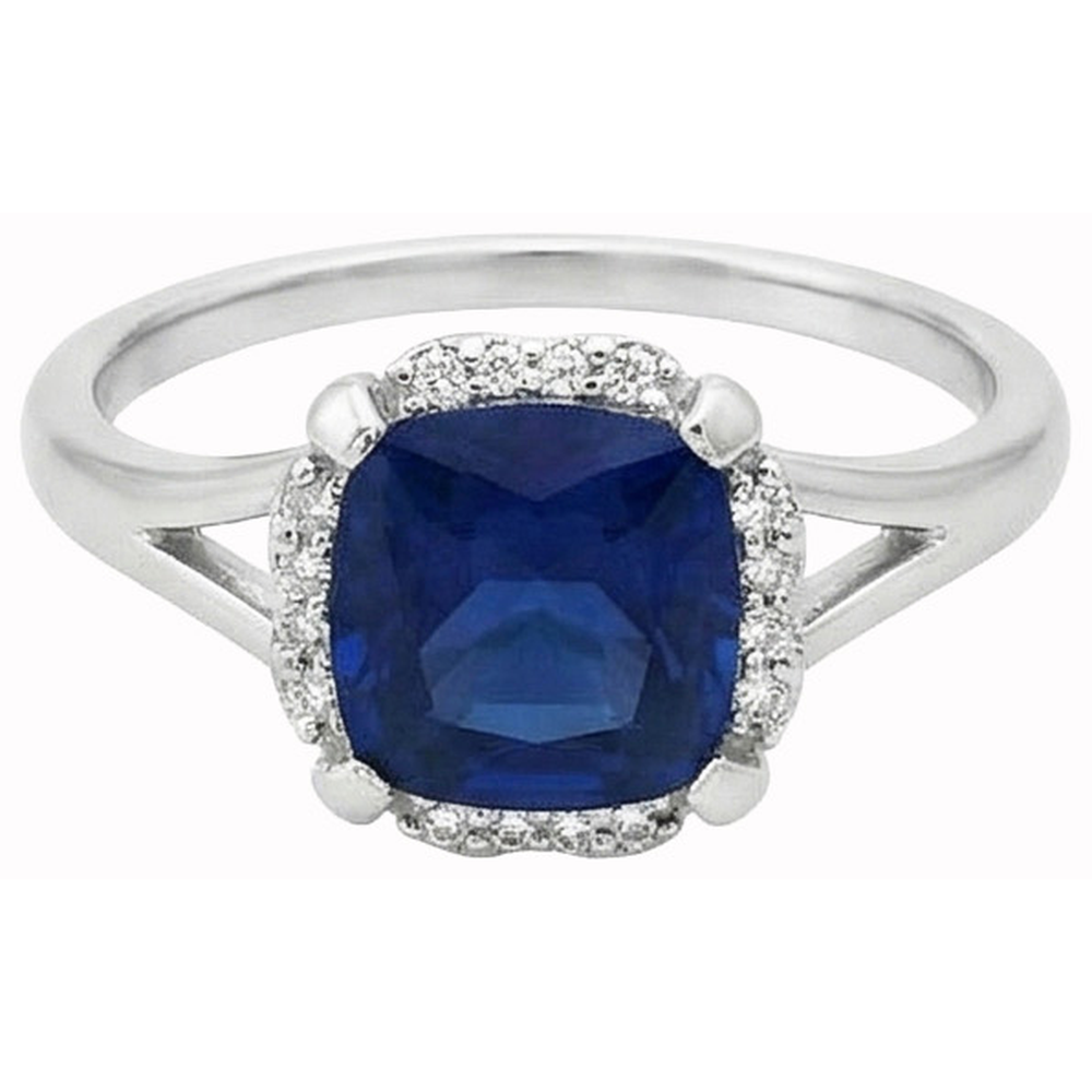 naturel cushion diamant 2.50carats bague angle de côté