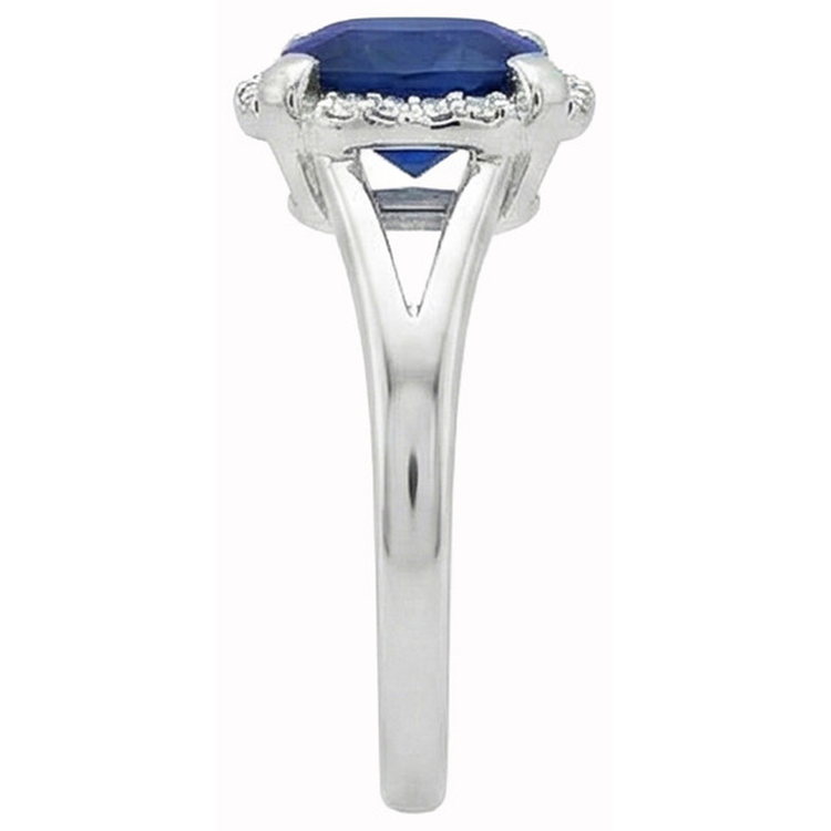 naturel cushion diamant 2.50carats bague vue de profil