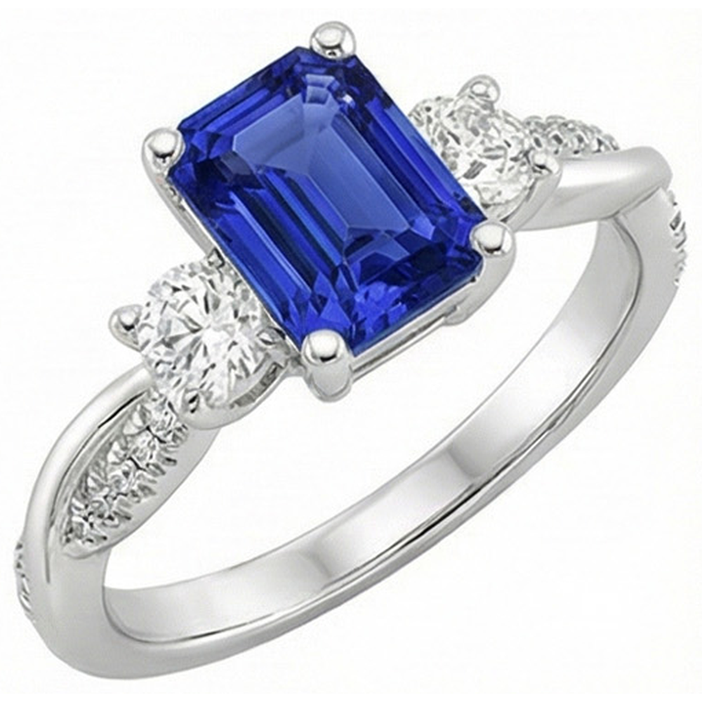 naturel diamant 4.25carats bague angle de côté
