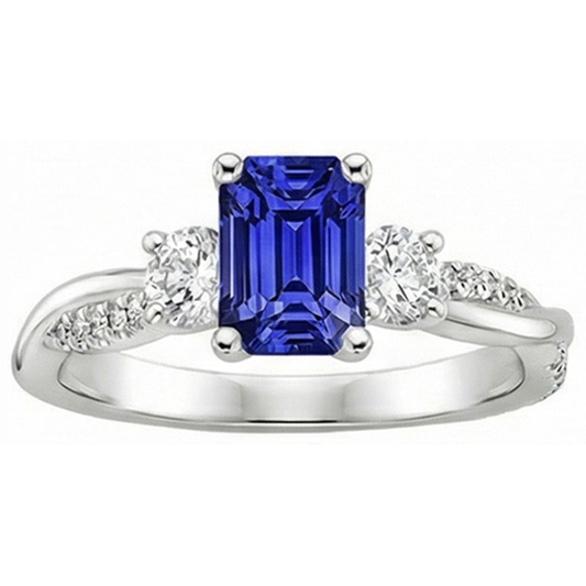 naturel diamant 4.25carats bague sur blanc
