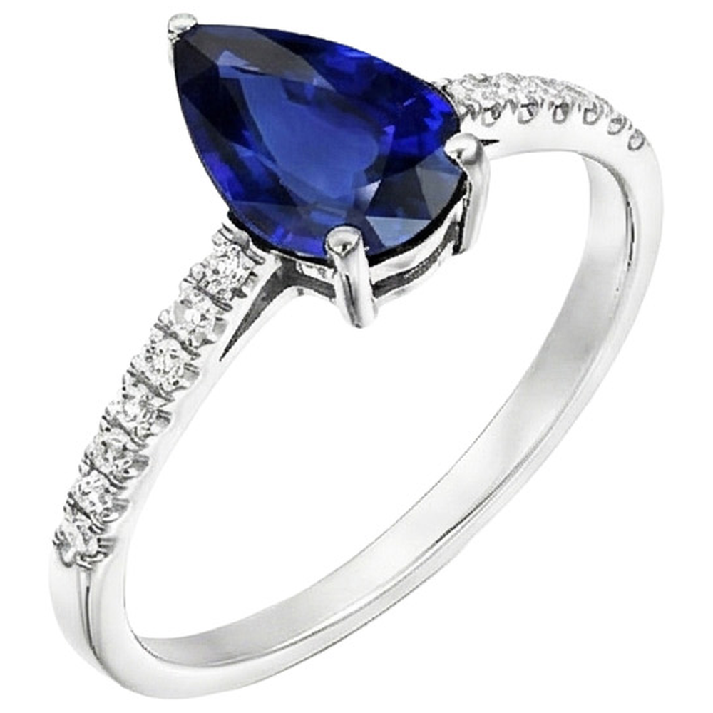 naturel pear diamant 2.50carats bague détail rapproché