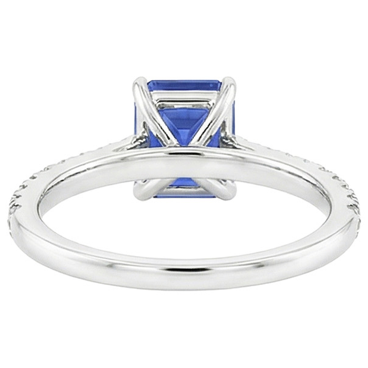 Bague Solitaire Avec Accents Emeraude Ceylan Saphir & Diamant Naturels Extraits des Mines ( et non cultivés en laboratoire ) 4 Carats