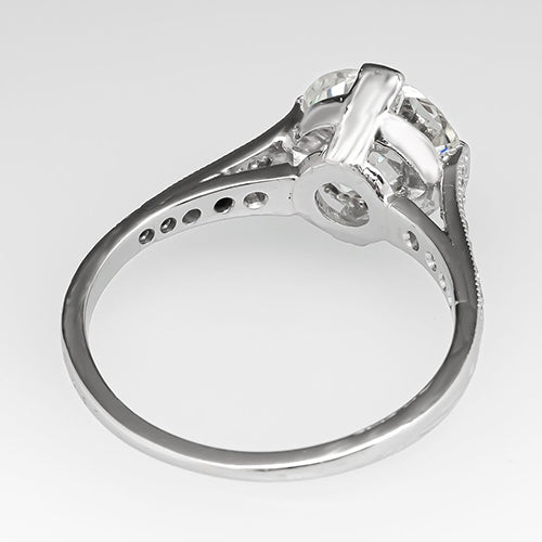 Bague Solitaire Avec Accents Rond Vieux Véritable Diamants Mineur 2.50 Carats