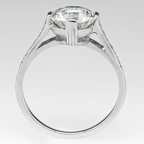 Bague Solitaire Avec Accents Rond Vieux Véritable Diamants Mineur 2.50 Carats