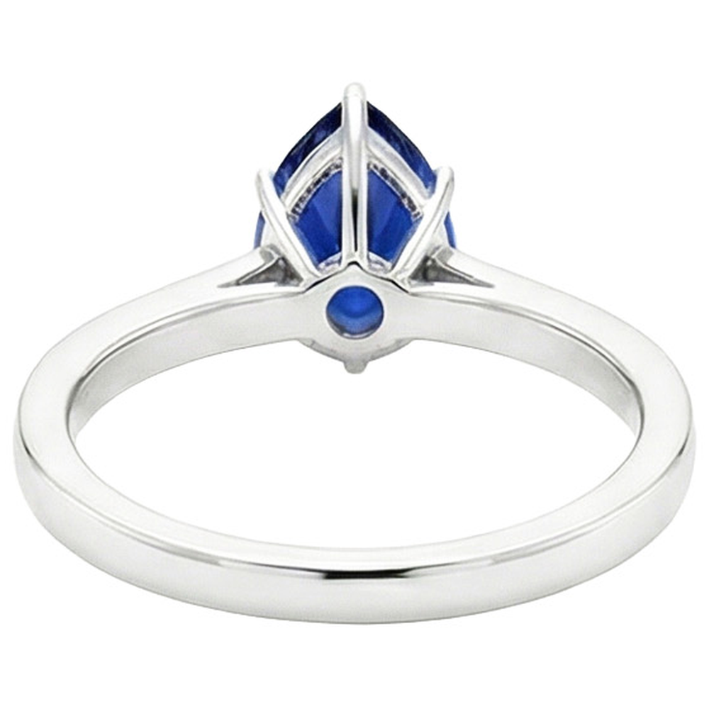 naturel pear diamant 3.50carats bague angle de côté