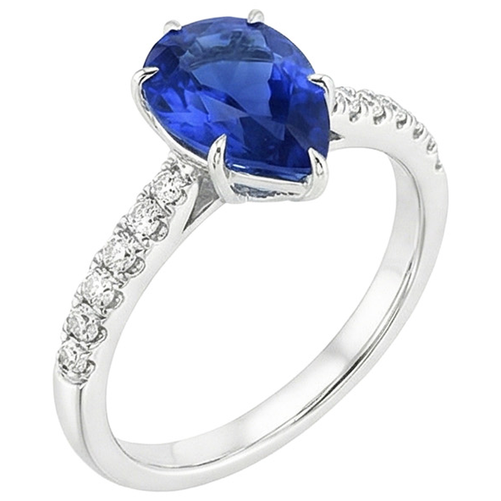 naturel pear diamant 5carats bague angle de côté