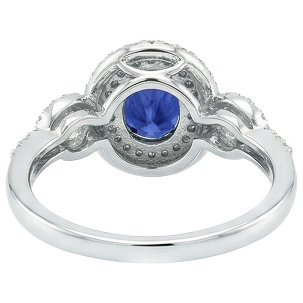 naturel oval diamant 3.25carats bague vue de profil