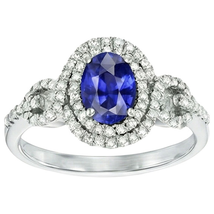 naturel oval diamant 3.25carats bague vue de face