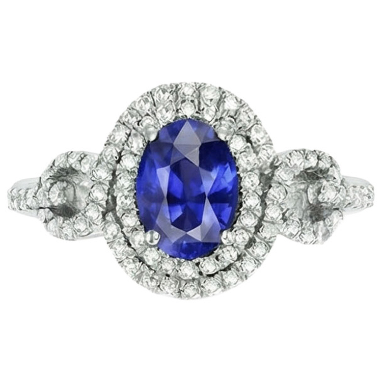 naturel oval diamant 3.25carats bague angle de côté