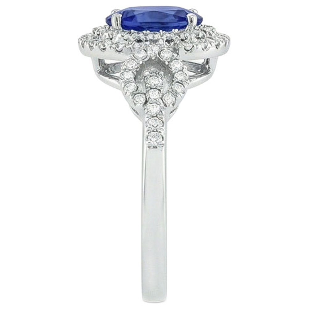 naturel oval diamant 3.25carats bague vue de dessus