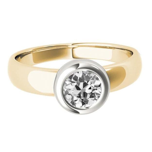 naturel round diamant 1.50carats bague angle de côté