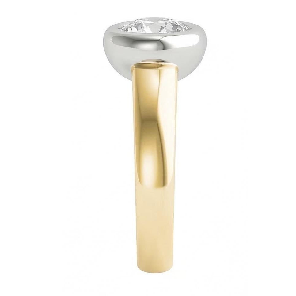 naturel round diamant 1.50carats bague vue de dessus