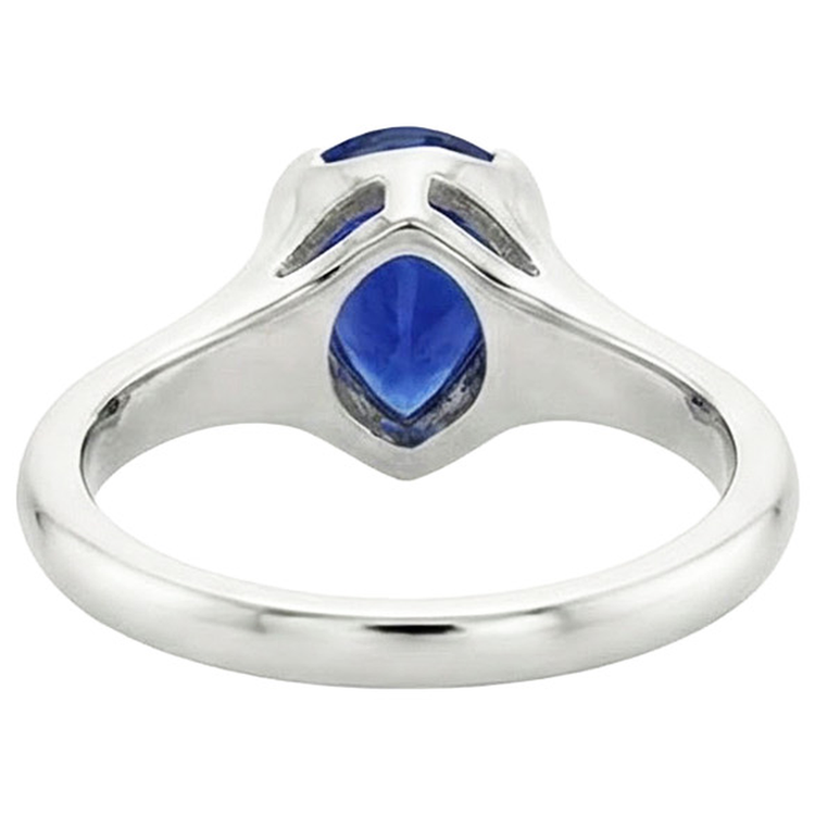 naturel pear saphir 3carats bague angle de côté