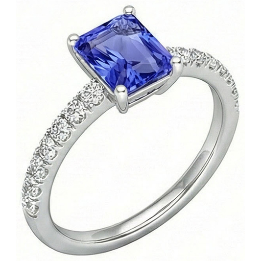 naturel round saphir 3carats bague angle de côté