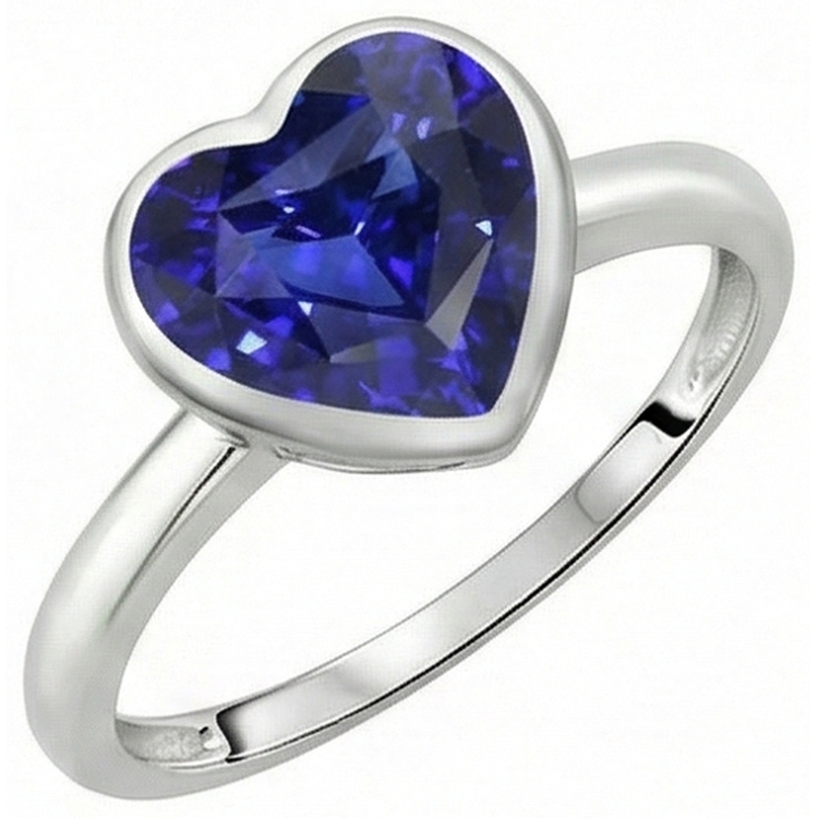 naturel heart diamant 2.50carats bague angle de côté