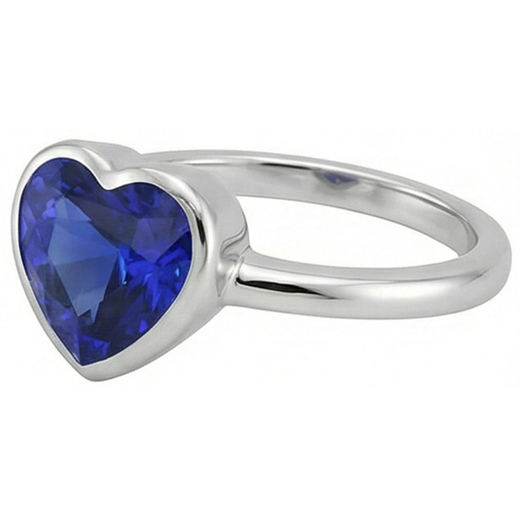 naturel heart diamant 2.50carats bague vue de dessus
