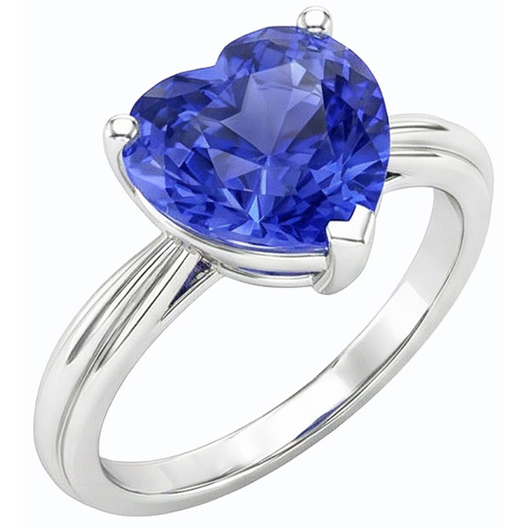 Bague Solitaire Coeur Saphir Bleu Clair 2.50 Carats Ensemble De Bijoux