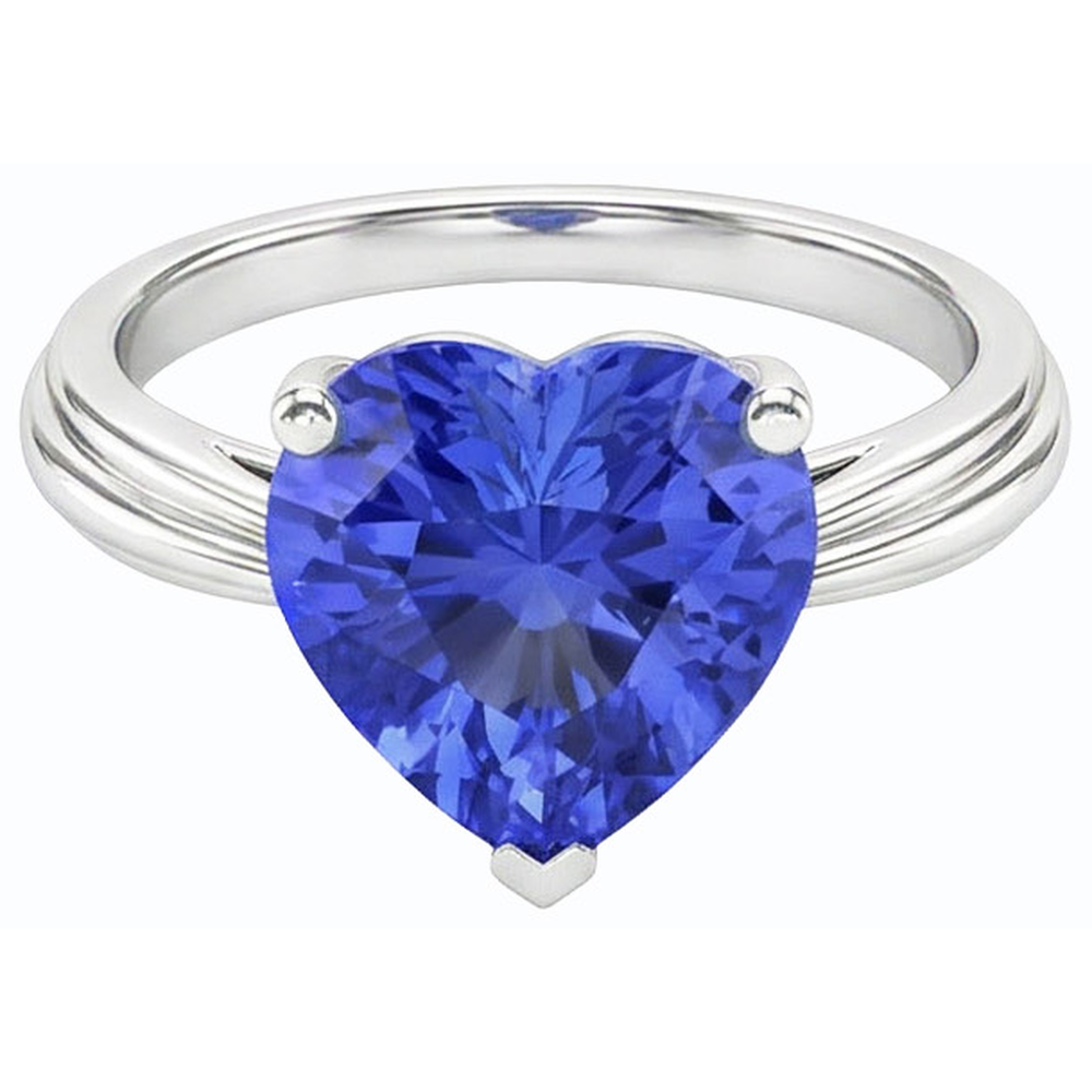 Bague Solitaire Coeur Saphir Bleu Clair 2.50 Carats Ensemble De Bijoux
