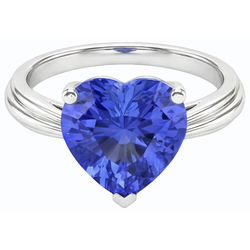 Bague Solitaire Coeur Saphir Bleu Clair 2.50 Carats Ensemble De Bijoux