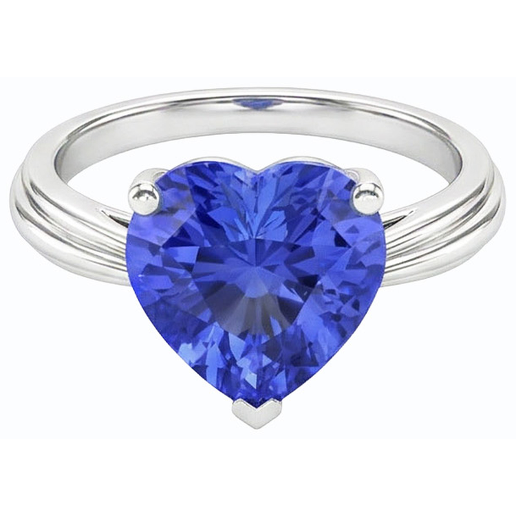 Bague Solitaire Coeur Saphir Bleu Clair 2.50 Carats Ensemble De Bijoux