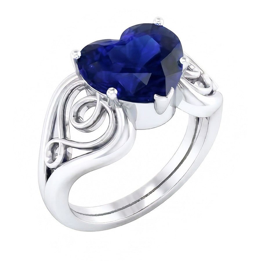 naturel heart diamant 3.50carats bague vue de face