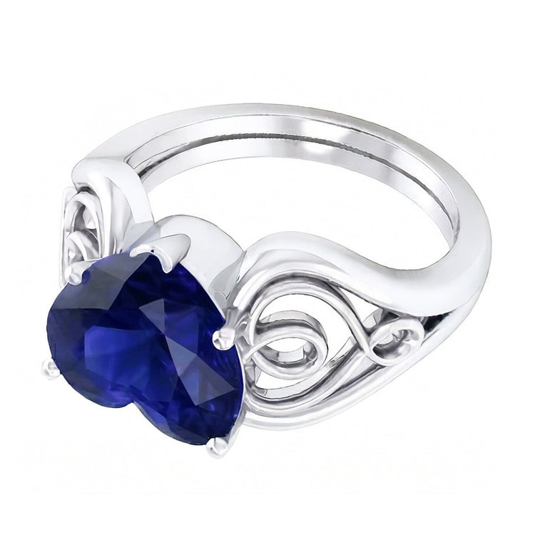 naturel heart diamant 3.50carats bague détail rapproché