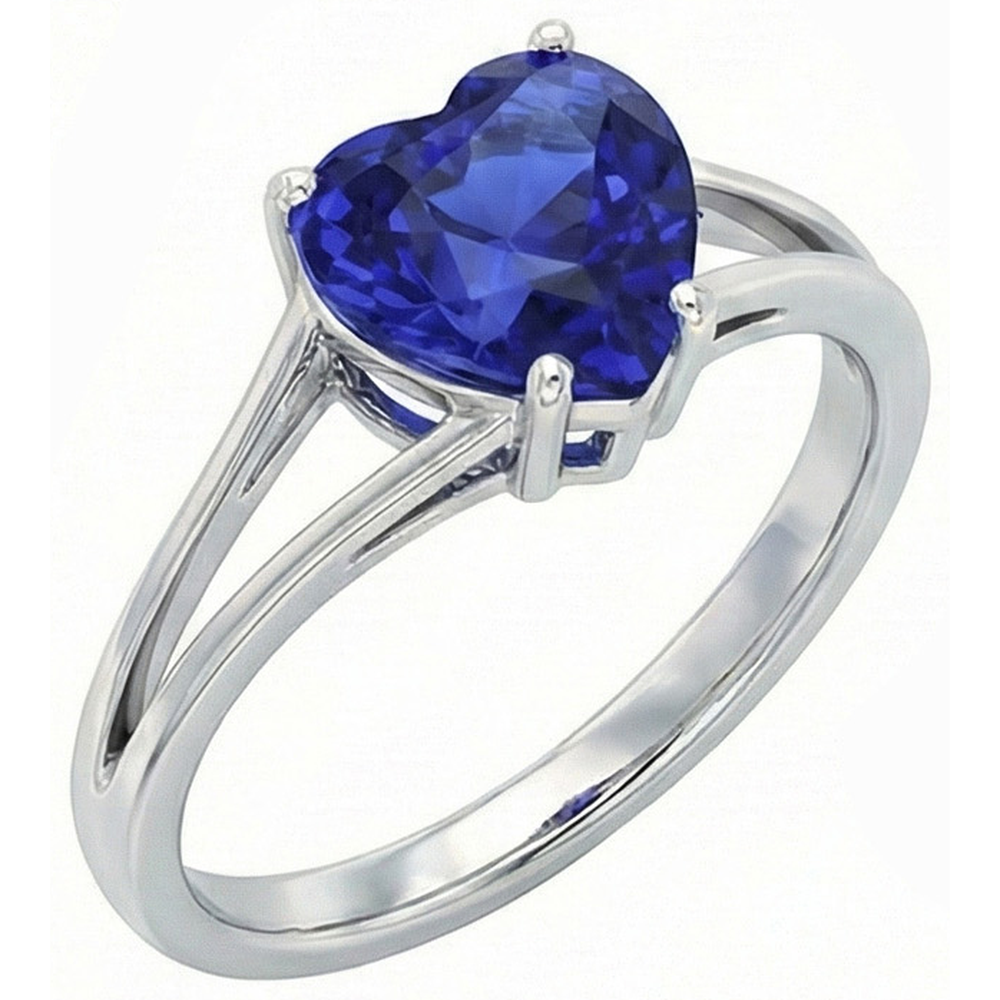 naturel heart diamant 2carats bague vue de face