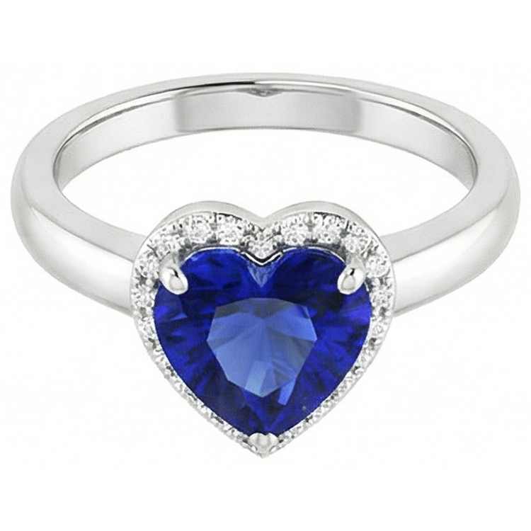 naturel heart diamant 2.50carats bague vue de dessus