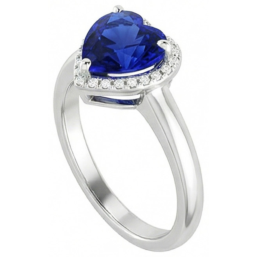 naturel heart diamant 2.50carats bague vue de profil