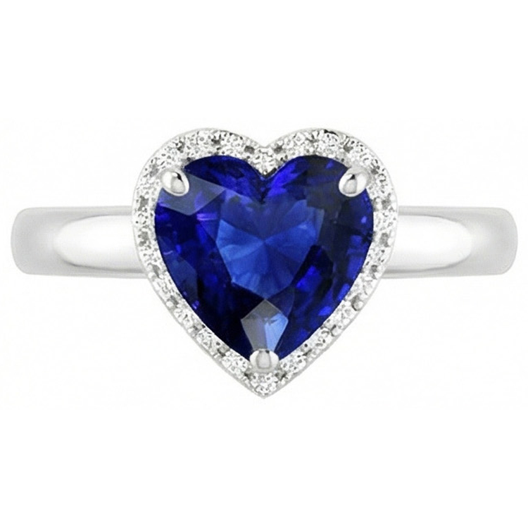 naturel heart diamant 2.50carats bague angle de côté