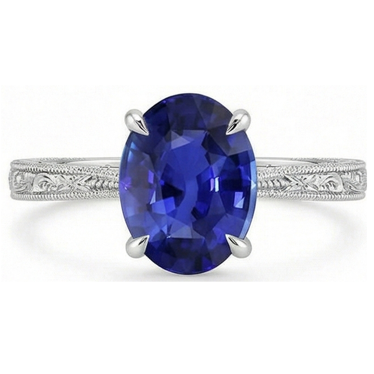 Bague Solitaire Couleur Saphir Bleu