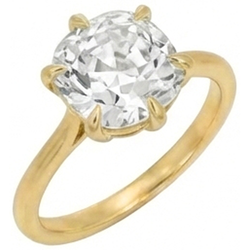 Bague Solitaire Coussin Ancienne Mine Cut Véritable Diamant 3.50 Carats Bijoux Femme