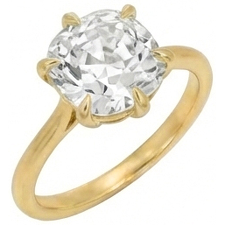 Bague Solitaire Coussin Ancienne Mine Cut Véritable Diamant 3.50 Carats Bijoux Femme
