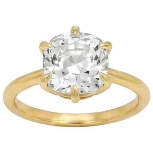 Bague Solitaire Coussin Ancienne Mine Cut Véritable Diamant 3.50 Carats Bijoux Femme