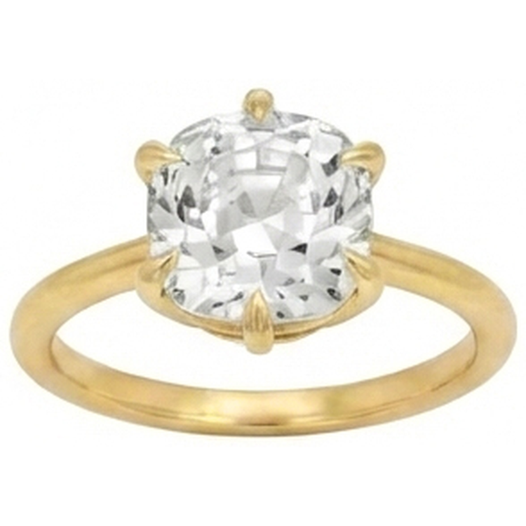 Bague Solitaire Coussin Ancienne Mine Cut Véritable Diamant 3.50 Carats Bijoux Femme